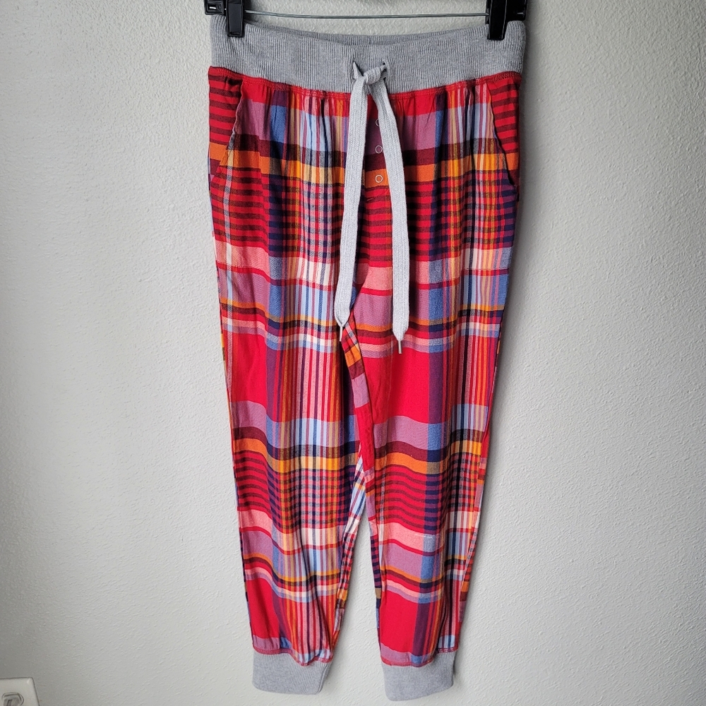 Aerie NEW Flannel Pajama Jogger Pants Size Small Color Red Plaid